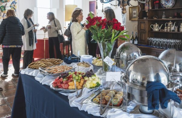 Table with brunch spread